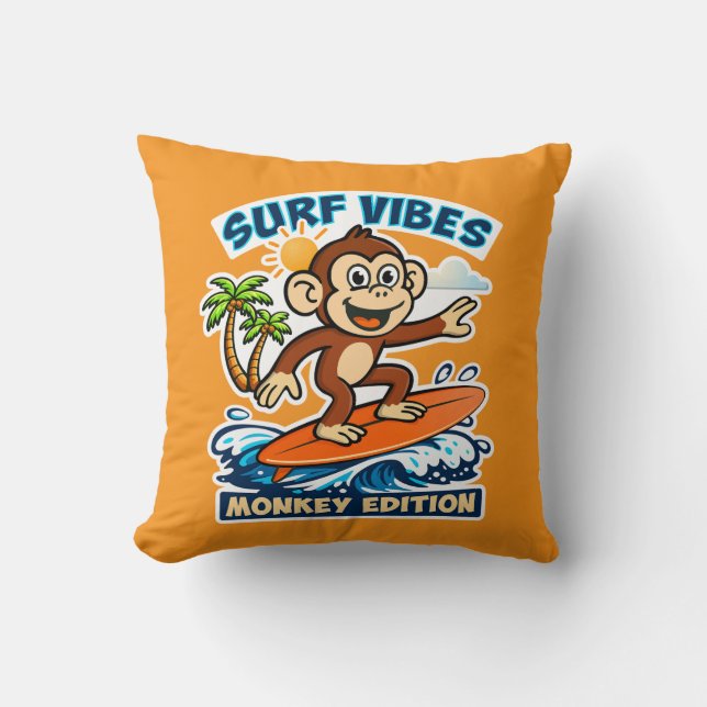 Surf vibes - monkey edition kudde (Framsida)