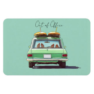 Surf Wagon Road Trip – Retro strandbil Magnet