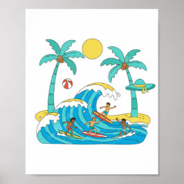 Surf & Waves Affischpapper (Semi-Glans) Poster