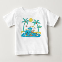 Surf & Waves – Tecknad beachbaba t-shirt