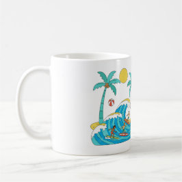 Surf & Waves – Tecknad strandpresentmugg Kaffemugg