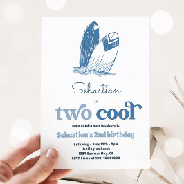 Surfa 2 Coola Modern Surfa 2:a födelsedagen Party Inbjudningar