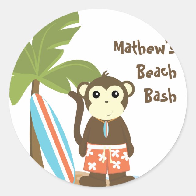 Surfa, apa runt klistermärke (Framsida)