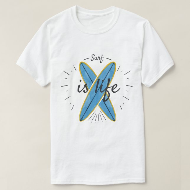 Surfa är Life - Korsade surfbrädor över Vinkara ha T Shirt (Design framsida)
