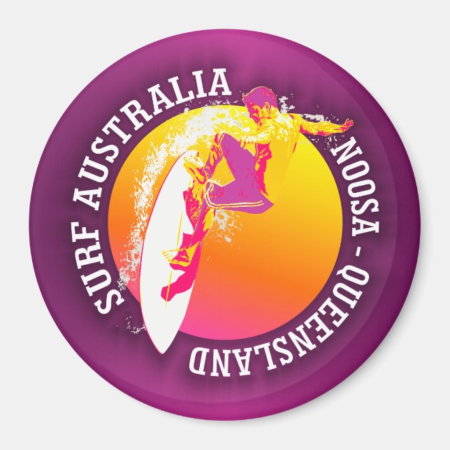 Surfa Australien (Noosa) Magnet (Framsidan)