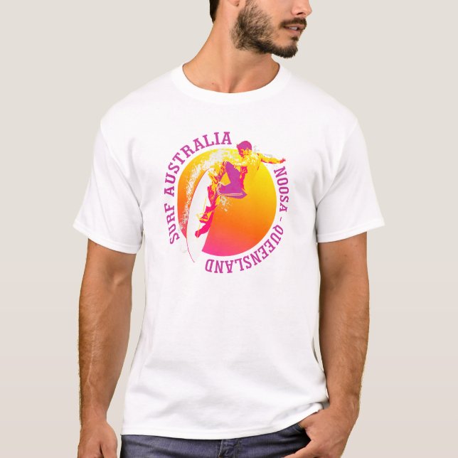 Surfa Australien (Noosa) Tee Shirt (Framsida)