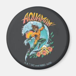 Surfa av Aquaman och Trident Stigning Graphic Magnet