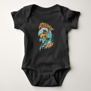 Surfa av Aquaman och Trident Stigning Graphic T Shirt