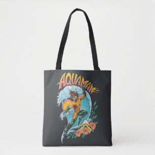 Surfa av Aquaman och Trident Stigning Graphic Tygkasse