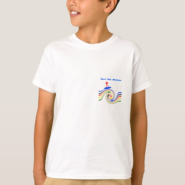 Surfa av regnbågen tee shirt (Framsida)