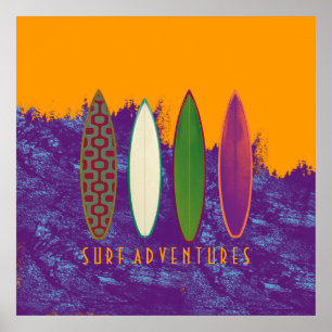 surfa äventyr, stranddekan poster