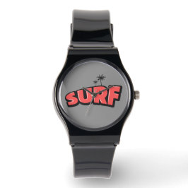 Surfa, bara surfa. I rött och grått Armbandsur