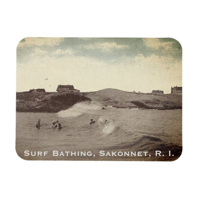 Surfa Bathing, Sakonnet - Little Compton, RI Magnet (Horisontell)