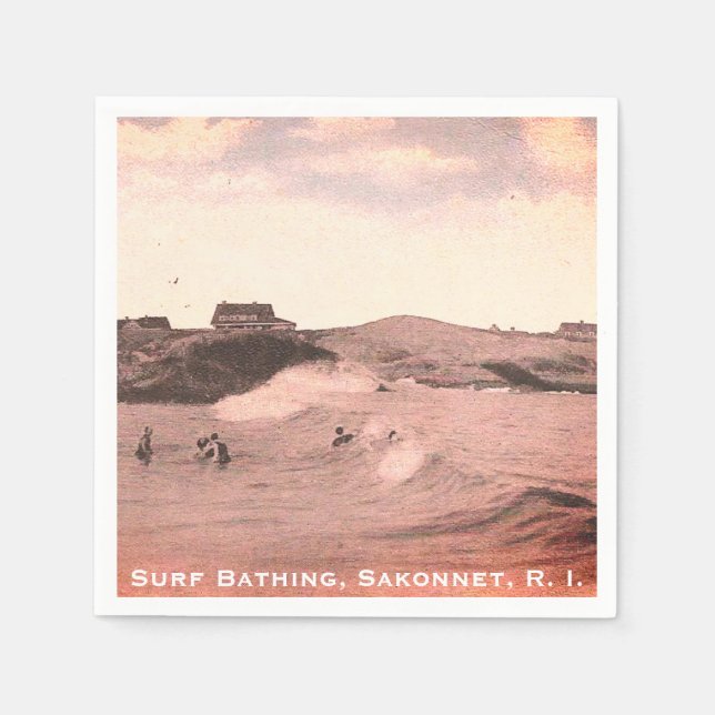 Surfa Bathing, Sakonnet - Little Compton, RI Pappersservett (Framsidan)