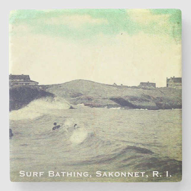 Surfa Bathing, Sakonnet, RI (Warren's Point, LC) Stenunderlägg (Framsidan)