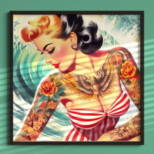 Surfa Beach-anslutning Poster