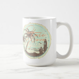 Surfa Beach Ocean Handflatan Träd - Mugg