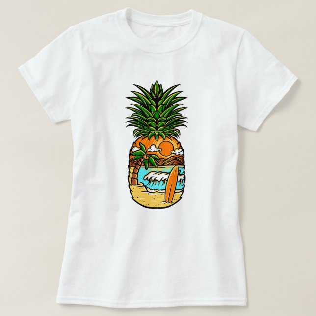 Surfa Beach PineappleT-Shirt T Shirt (Design framsida)