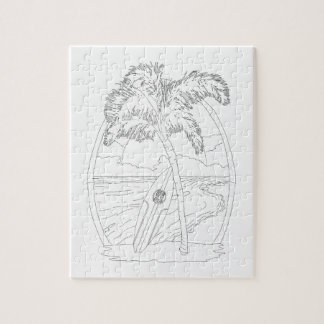 Surfa Beach Vuxen Coloring Puzzle Pussel