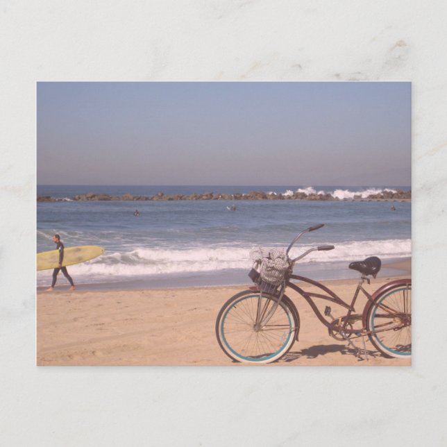 Surfa Bicycle California Beach Vykort (Framsida)