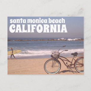 Surfa Bicycle California Santa Monica Beach Vykort