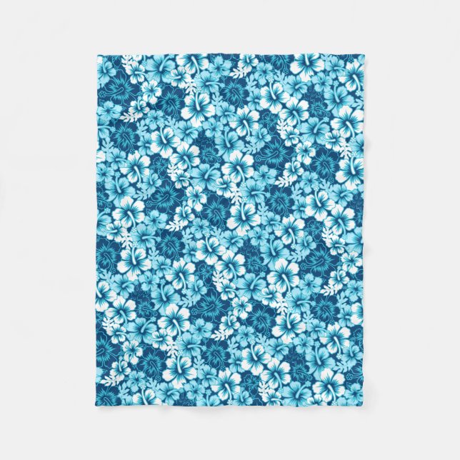 Surfa blommigt hibiscus fleecefilt (Framsidan)