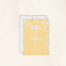 Surfa Board Baby Shower - Anpassningsbar Gender Ne Inbjudningar