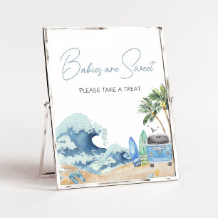 Surfa Board Beach Baby Shower Spädbarn är Sweet Poster