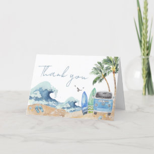 Surfa Board Beach Baby Shower Tack Kort