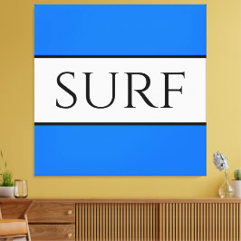 SURFA Bright Nautical Blue White Summer Rand Canvastryck