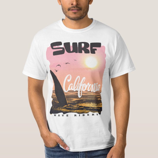 Surfa California Wave Rider T Shirt (Framsida)