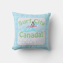 Surfa City Canada Roligt Penguin Tecknad Kudde