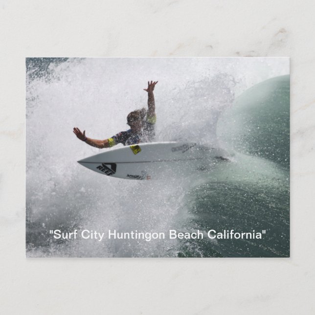 , "Surfa City Huntingon Beach California" Vykort (Framsida)