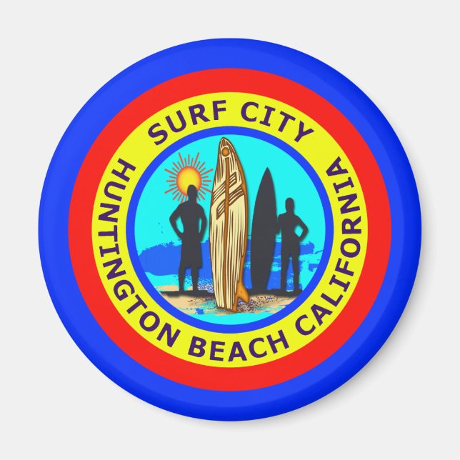 SURFA CITY HUNTINGTON BEACH CALIFORNIA MAGNET (Framsidan)