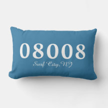 Surfa City NJ 08008 Pillow, New Home Gift, Zip Cod