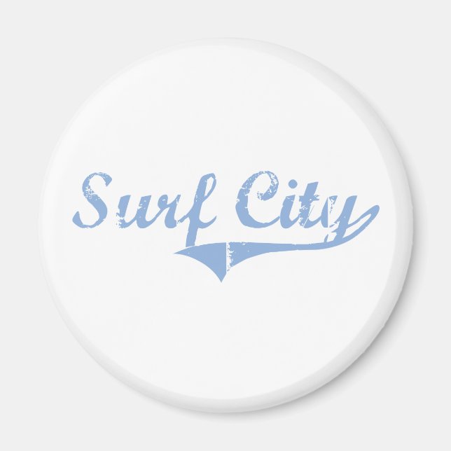 Surfa City North Carolina Classic Design Magnet (Framsidan)