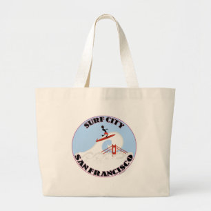 Surfa City San Francisco Funny Travel Tecknad Jumbo Tygkasse