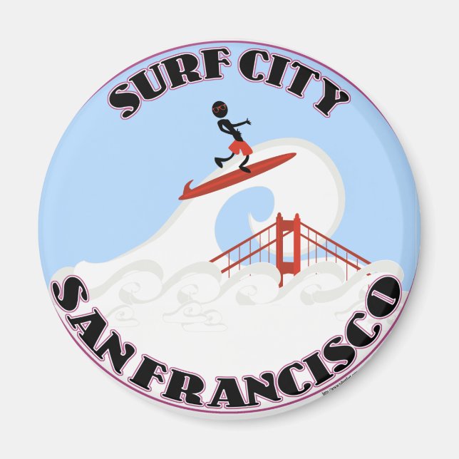 Surfa City San Francisco Magnet (Framsidan)