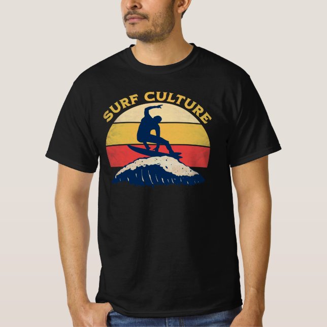 Surfa Culture Retro Sunset Distress T-Shirt (Framsida)