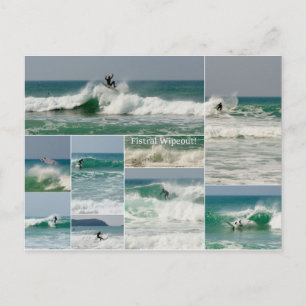 Surfa den Fistral Newquay Cornwall wipeouten Vykort