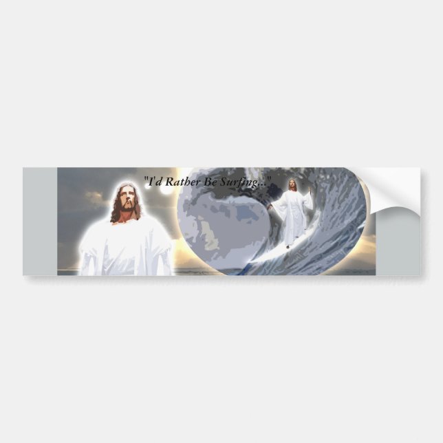 Surfa den Jesus bildekalen Bildekal (Framsidan)