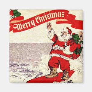 Surfa den Retro Santa magneten Magnet