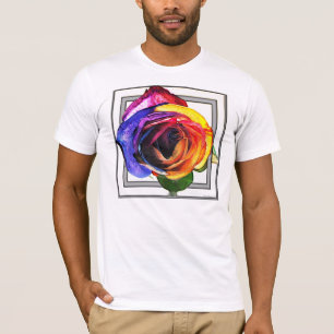 Surfa den rosa skjortan för regnbåge tee shirt