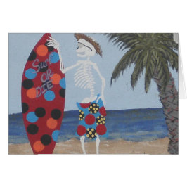 Surfa eller död hälsningskort