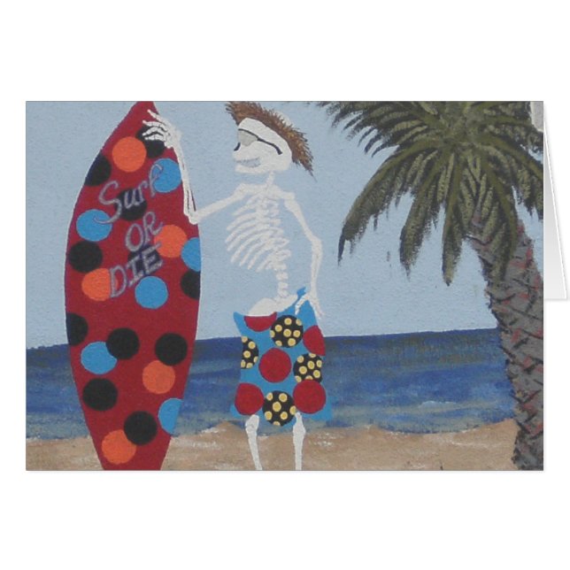 Surfa eller död hälsningskort (Framsidan Horizontal)