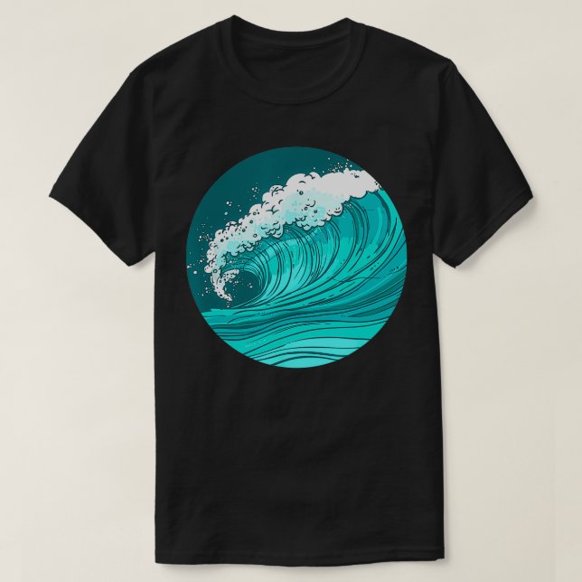 Surfa för havsvattenvåg t shirt (Design framsida)