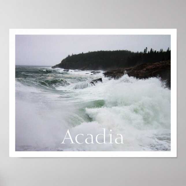 Surfa för kraschande, nationalparken Acadia Poster (Framsidan)