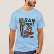 Surfa för San DIego Big Wave Surfing Vintage Desi