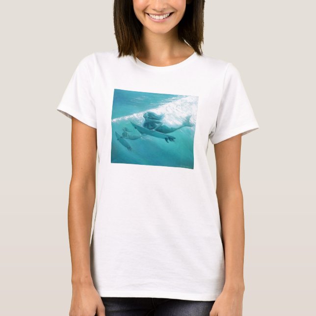 surfa för sjöjungfruar t-shirt (Framsida)