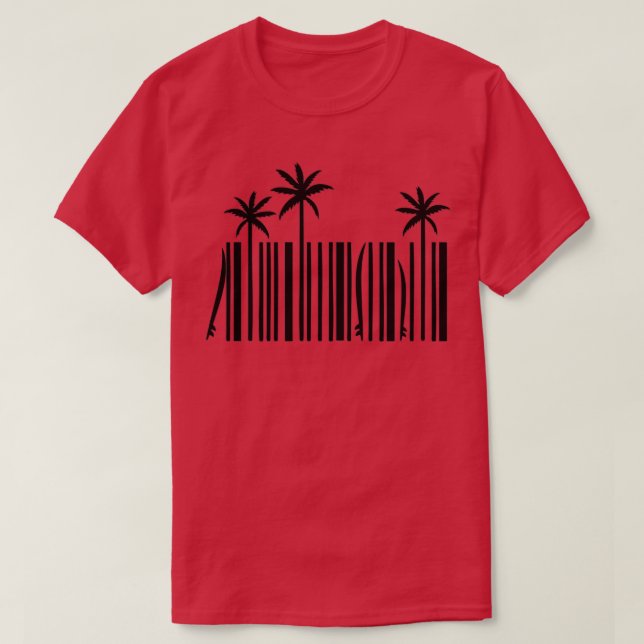 surfa för streckkoder för surfa T T Shirt (Design framsida)